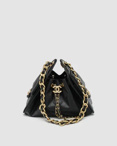Chanel 25 Micro Handbag in Grained Calfskin Black/Gold