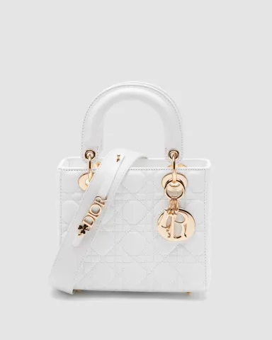 Christian Dior Small Lady Dior My ABCDIOR Bag White
