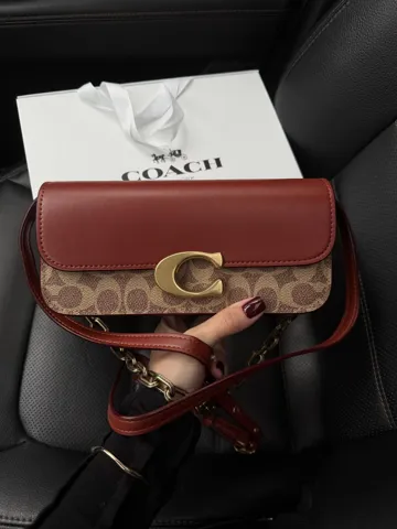Coach Idol Bag 23 In Signature Canvas With Snakeskin Detail [магнітна коробка]