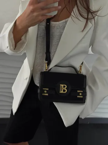 Balmain B-Buzz 24 Shoulder Bag Black