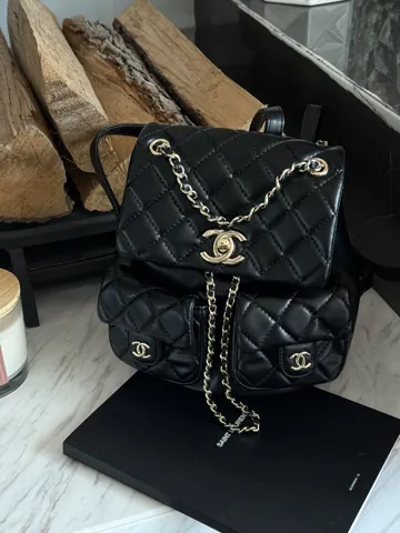 Chanel Two-Pocket Duma Backpack Black Магнітна Коробка