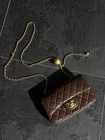 Chanel Classic 1.55 Small Single Flap in Brown/Gold Магнітна Коробка