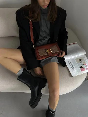 Coach Tabby Shoulder Bag 26 With Signature Canvas Ginger/Beige [крафтова коробка]